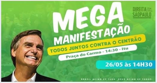 Itu tem evento pró-Bolsonaro neste domingo