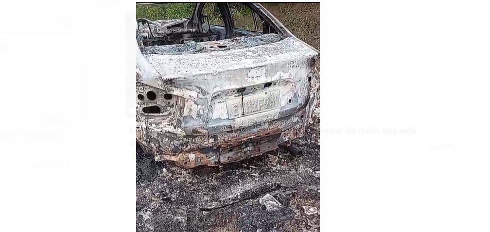 Carro é encontrado com corpo carbonizado em itu