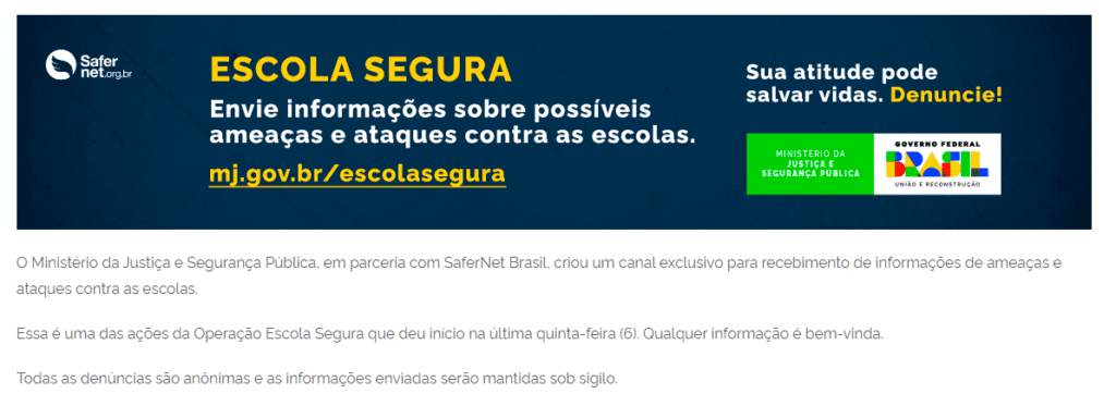 Operação Escola Segura: Justiça pede exclusão de contas nas redes sociais