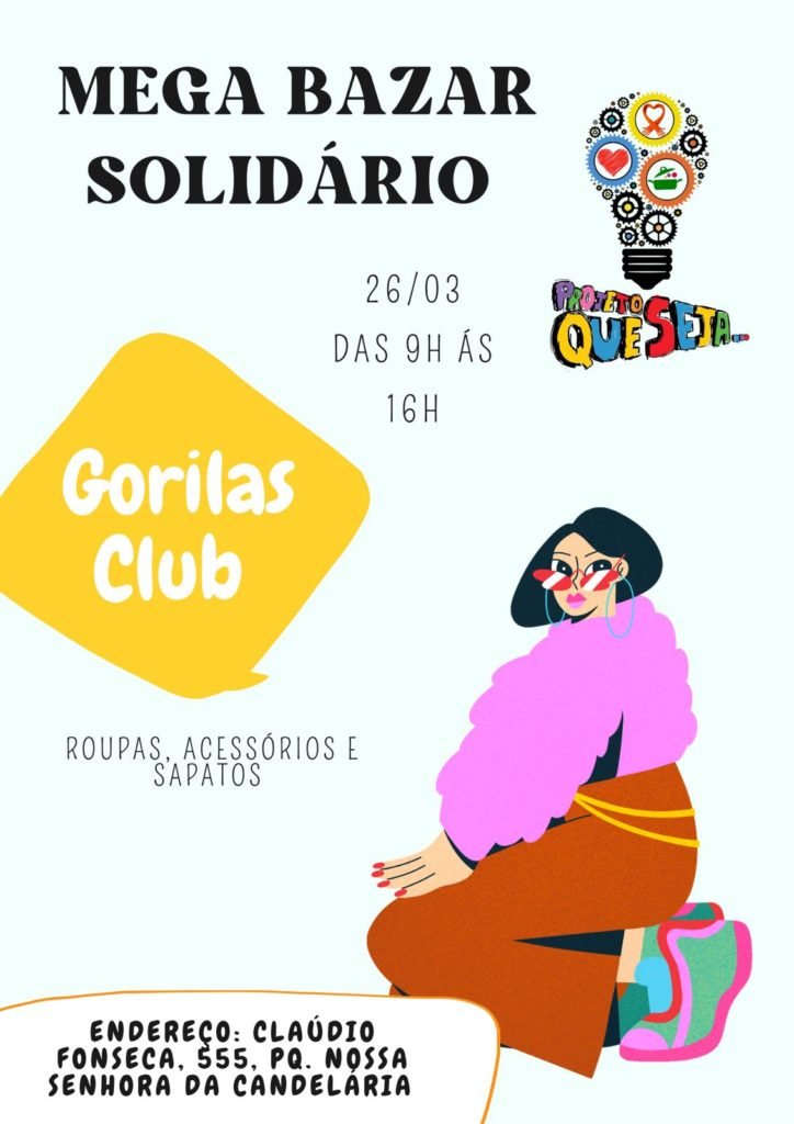 Projeto Que Seja realiza Mega Bazar Solidário  neste sábado