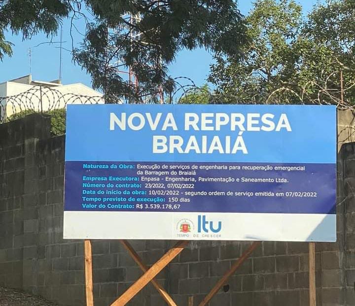 Obra emergencial na Represa Braiaiá vai custar R$ 3,5 mi