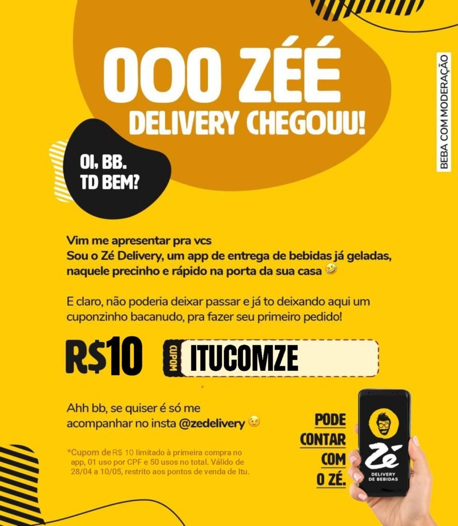 Jornal de Itu dá desconto no Zé Delivery, aplicativo que entrega bebidas já geladas na porta da sua casa