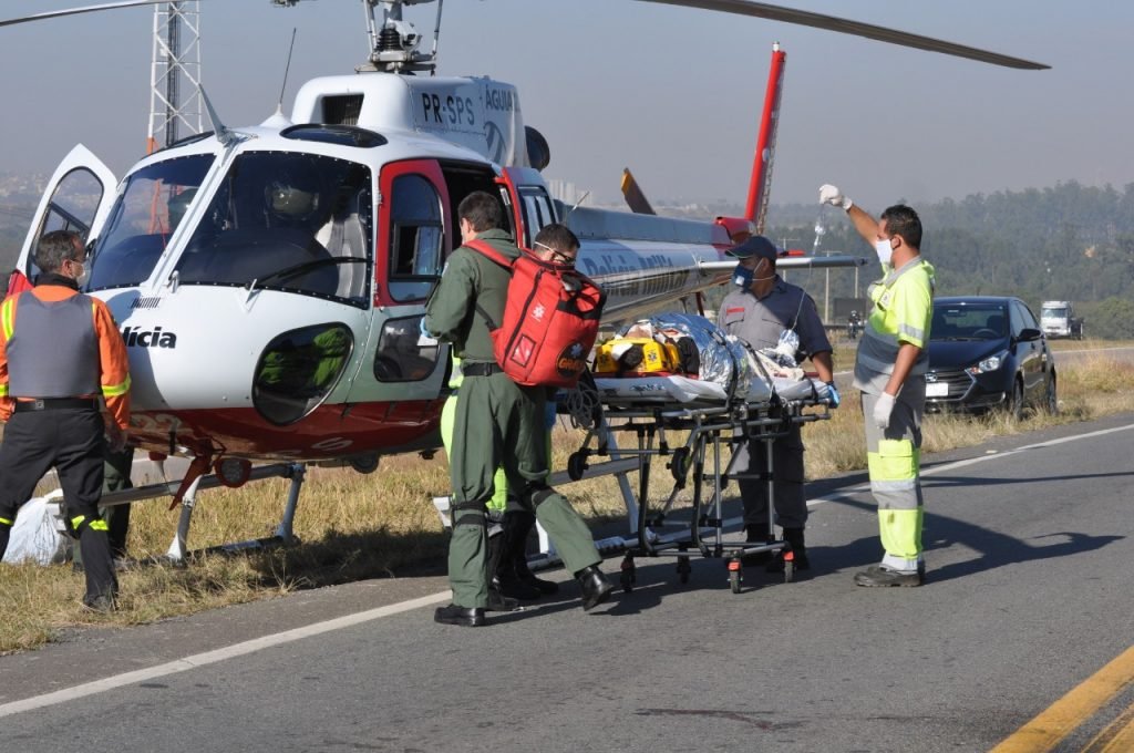 Motociclista de Salto sofre grave acidente na SP-75
