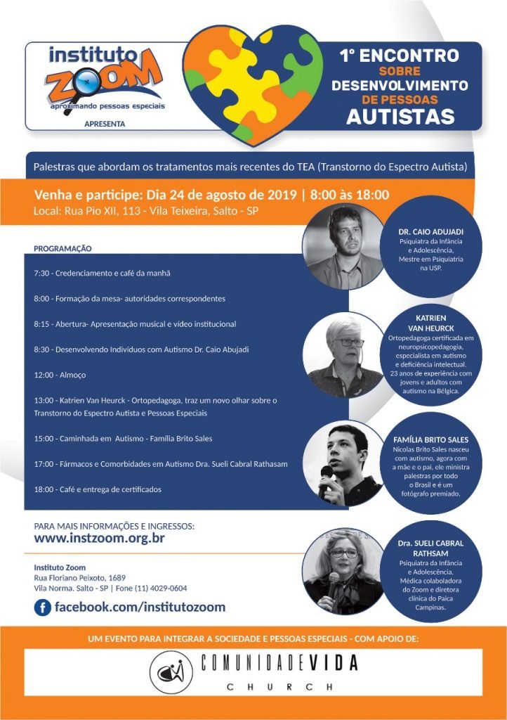 Instituto Zoom promove  1º Encontro sobre o desenvolvimento de pessoas autistas