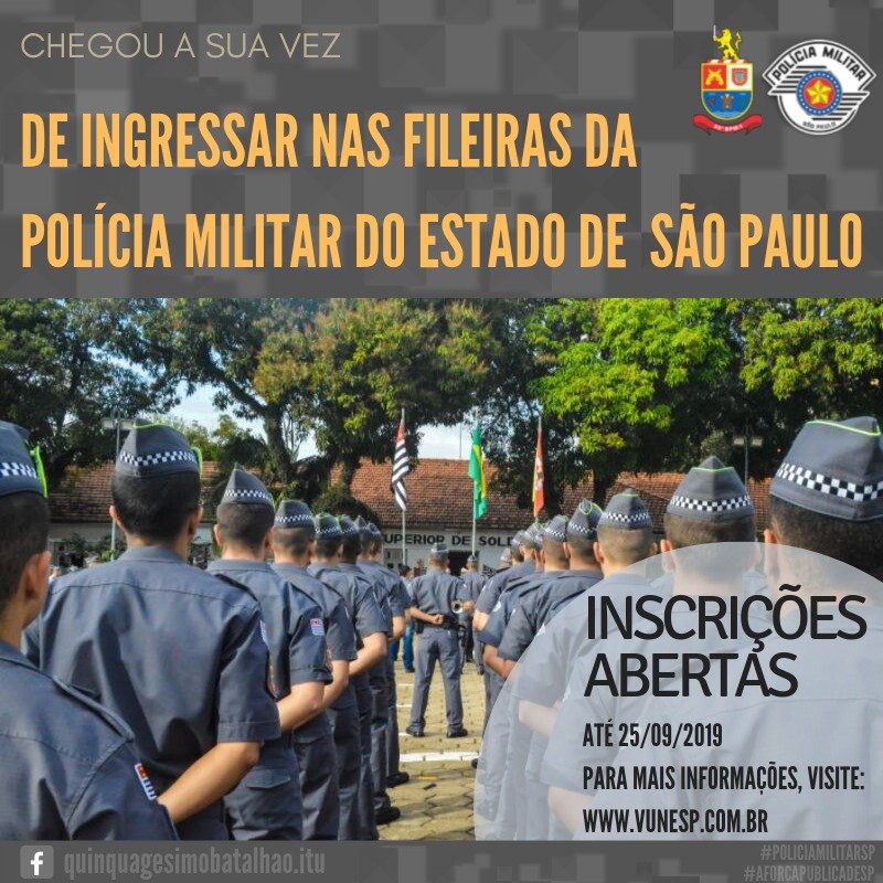 Polícia Militar abre inscrições para soldado